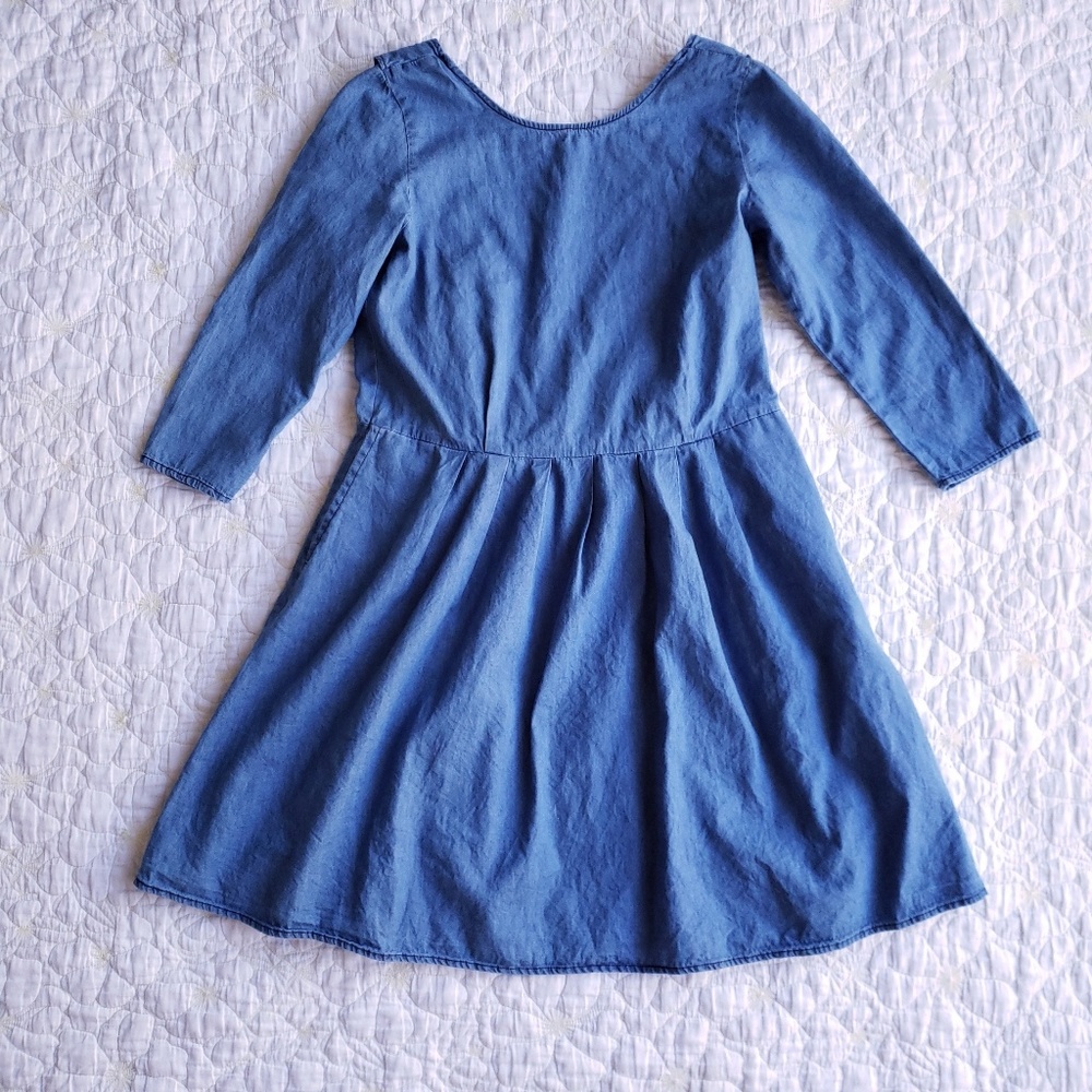 ASOS Bow Back Denim Smock Dress